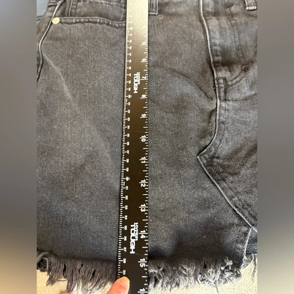 2 pc Madewell Textured Top & Frisco Black A-Line Denim Skirt Raw‎ Hem S/27